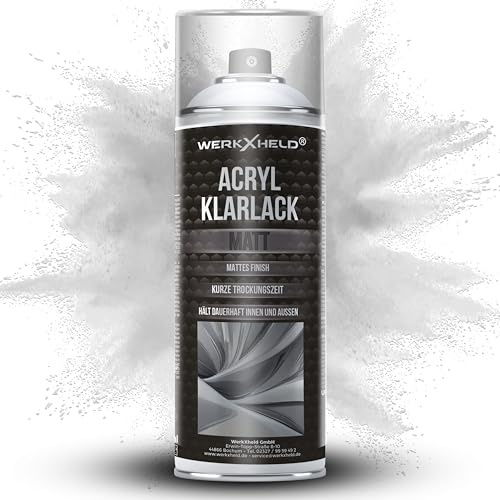 WerkXheld Klarlack Matt 400ml – Universeller Sprühlack für Metall, Holz, Glas und Kunststoff – Ideal für Möbel, Dekor und Fahrzeugteile – Schützendes mattes Finish