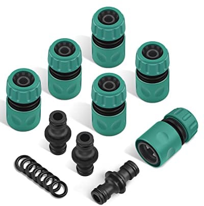 ERKOON 9 Stück Schlauch Kupplung-Satz 1/2‘’ 13mm Doppelstecker Gartenschlauch Verbindungen Extender Verlängerung Kupplung Verbindungsteil Plastisch Zwei Wege Kupplungs für Garten und Haus Wasserhahn