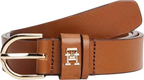 Tommy Hilfiger Damen Gürtel Essential Effortless 2,5 cm Ledergürtel, Braun (Cognac), 95 cm