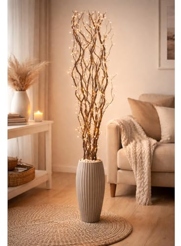 Mojawo® Lichterzweige mit 80 LEDs braun Beleuchtung Lichterkette Leuchtzweig Dekoration Lichter Zweig