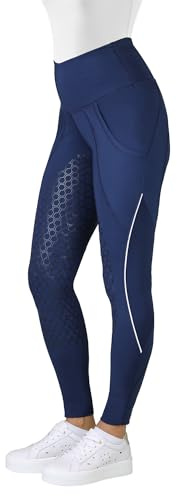 Horsenjoy Adria Kinder Mädchen Reitleggings Silikon Vollbesatz Reithose mit Handytasche