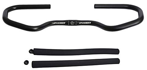 UPANBIKE Butterfly-Fahrradlenker fürs Trekking, Radfahren, Rennradfahren, mit Schaumstoffgriffen, Schwarz, 31.8 mm Hanlebar+2 Sponge