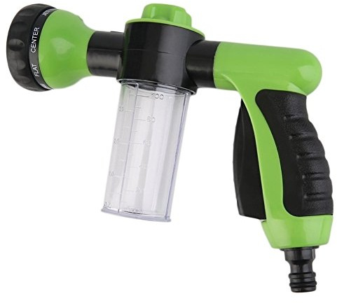 Gartenschlauchaufsatz, Spritzpistolendüse, Behälter für Seife oder Dünger, Strahlwäsche, Sprinklerzubehör, 8 Bewässerungsmodi, Schlauchrohrsprüher mit Spender - von TRIXES
