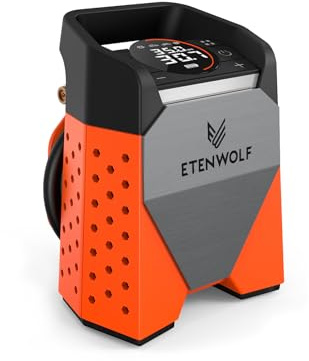 ETENWOLF ZEPHYR S3-7800mAh Elektrische Luftpumpe, 160 PSI/11.03Bar Tragbarer Luftkompressor Für Auto,Motorrad,Fahrrad,Bälle, 1 Minute Schnellbefüllung und Digitalen LED Leuchten, USB-Powerbank