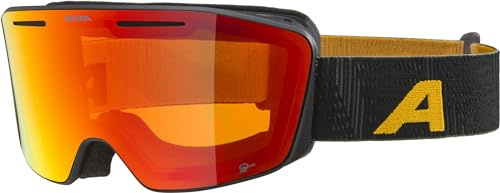 ALPINA NENDAZ Q-LITE - verspiegelte, kontrastverstärkende OTG Skibrille mit 100% UV-Schutz für Erwachsene - Rahmengröße M