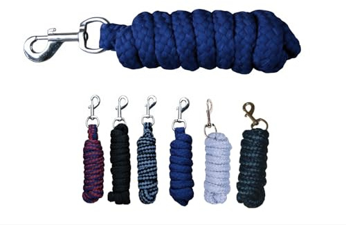 NETPROSHOP Weicher Anbindestrick Pferde Führstrick mit Karabinerhaken 1,80 m Farbauswahl, Farbe:Navy