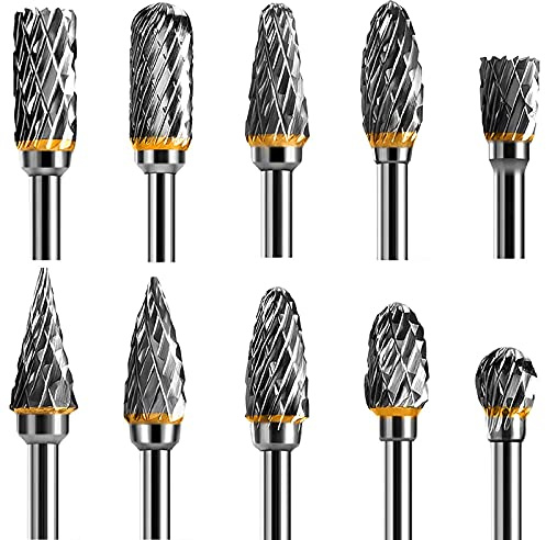 Hartmetall-Frässtifte mit Doppelschnitt, Hartmetall Rotationsfräser-Set Schaftfräser mit 1/8" Schaft, Bohrer, DIY-Holzbearbeitung, Schnitzen, Metallpolieren, Gravieren und Bohren