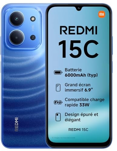 XIAOMI Redmi 15C Smartphone 4GB+256GB, 6,9" 120Hz Display, 50MP AI Dual-Kamera, 6000mAh Akku, 7,99mm schlank, Moonlight Blue