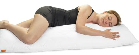 sleepling Seitenschläferkissen 40 x 200 cm, Body Pillow, langes Kissen mit Bezug aus 100 % Softer Mikrofaser, Schlafkissen Seitenschläfer, Füllmengengarantie, 60 Grad waschbar, Ökotex