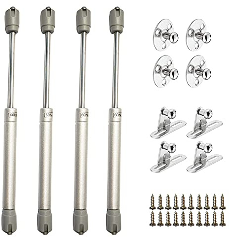 ZFYQ Gasdruckfeder 4 Stück hydraulisch pneumatische Küchenschrank Zweischalen halterung, 60N/6kg pneumatischer Dämpfer, mit Schrauben