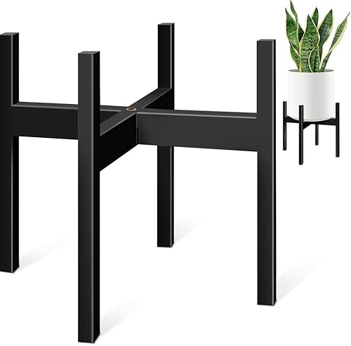 ZMTECH Blumenständer 35cm Durchmesser, Pflanzenständer Metall Schwarz Blumenhocker, 14 Zoll Pflanzenhocker Hoch für Zimmerecke, Terrasse, Hof, Garten