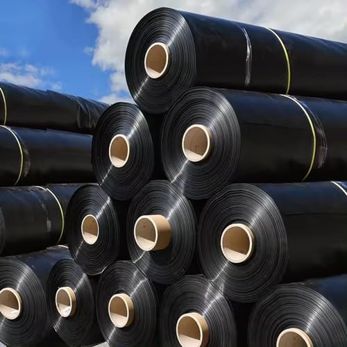Strapazierfähige schwarze Teichfolie, 5 x 9 m, undurchlässig, für Koi-Fischteiche, Wassergärten, langlebig, robust, Fischteich, Bettauskleidung, wasserdicht, Gartenteichzubehör
