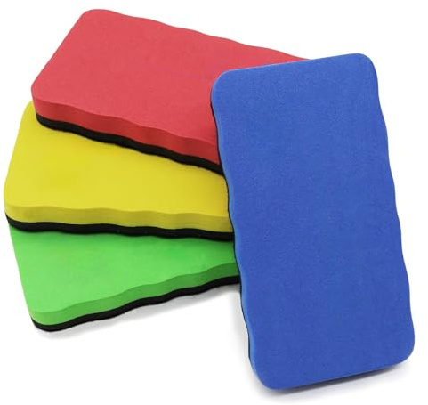 Whiteboard Schwamm Magnetisch - 4 Pcs Whiteboard Wischer mit Magnet - White board Reiniger und Löscher Radierer Set für Trocken und Nass Reinigung 10.2x5.5x2 cm