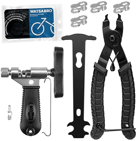 WATSABRO Kettennieter Fahrrad,Fahrradketten Nieten und Kettenschloss Zange,4 Paar Fahrradketten Nieten,Fahrradketten Reparatur Set 2.0 für 6-12 Fach Fahrradkette Werkzeug Set