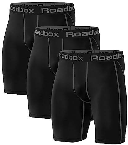 Roadbox 1, 2 oder 3 Pack Herren Kompressionsshorts, Schnelltrocknendes Base Layer Unterhose Tights Kurz Laufunterwäsche