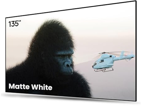 AWOL VISION 135 Zoll Fester Projektorbildschirm mit festem Rahmen, Rahmenleinwand mit idealer Tuchlage, 80% Picture Quality Improved, 4K / 8K Ultra HD, Active 3D, Hoch-Kontrast-Leinwand