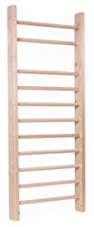 PTC SPORT Sprossenwand aus Buche für Physiotherapie, Gymnastik und Fitness - Verwendung in Heimen, Fitnessstudios, Kliniken, Schulen oder Fitnesscentern - 195 x 80 cm