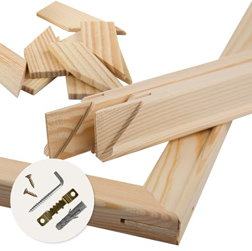 Estika Keilrahmen für Leinwand - 40 x 30 cm, Dicke: 2 cm - Holzleisten zur Selbstmontage, 8 Holzkeile zum Spannen der Leinwand