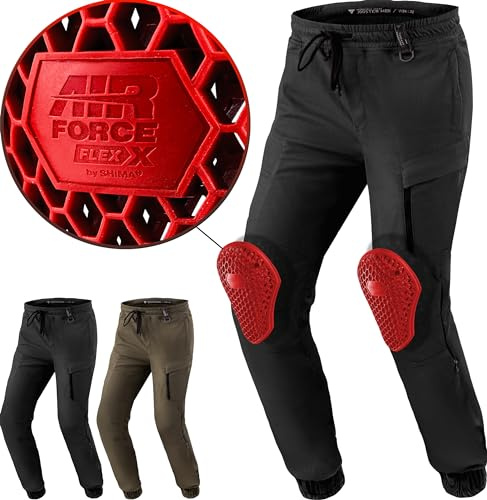 Shima Joggster Motorrad Hose Herren mit Protektoren Airforce Knieprotektoren Motorradhose Kurzgrößen Hosen für Herren