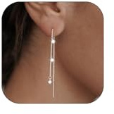 Aidenn Ohrringe Silber 925 Hängend für Damen Sterlingsilber Lange Hängeohrringe mit Cubic Zirkonia Quasten Hängende Ohrringe 14K Gold Hypoallergen Statement Schmuck