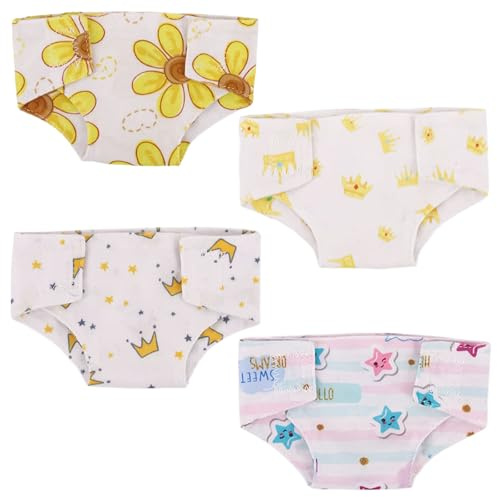 4 Pcs Baby Bor N Windeln Puppenwindeln Puppen Windel Baby Bor N Windeln 43 Cm Puppenwindeln 28-35 Cm,Wiederverwendbare FüR 18-Zoll-Babypuppen-Wickeltasche (Keine Puppen)