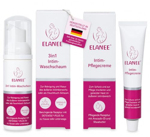 ELANEE Intimpflege-Set mit Waschschaum & Creme für sanfte Pflege | Intimpflege-Set mit Waschschaum und Pflegecreme für sanfte Reinigung und Feuchtigkeitspflege | Made in Germany