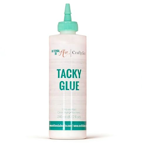 Craftelier - Tacky Glue | Extra starker Flüssigkleber für Scrapbooking und andere BastelProjekte | Ungiftig | Transparent, flexibel und schnelltrocknend - Menge 240 ml