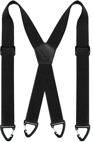 Fevaeno Hosenträger Herren Breit 4cm Anti-Rutsch-Schnalle Einstellbar und Elastische Einheitsgröße Hosenträger für Herren und Damen (XSchwarz)