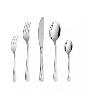 Gerlach 1760 Besteck Set Edelstahl 6 Personen 30 Teilig Besteckset Spülmaschinengeeignet Rostfrei Messer Gabel Löffel Glänzend Essbesteck Mango, Silber