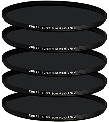 YIDOBLO 5-in-1 Infrarotfilter aus Glas, 37 mm, 680 + 720 + 760 + 850 + 950 nm für DSLR-Kameras
