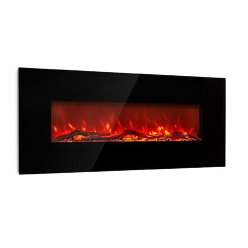 Klarstein Elektrokamin, Elektro Heizungen für Wohnzimmer & Innenräume, Elektrischer Kamin mit LED Flammen, mit Fernbedienung, Heizlüfter mit Timer, Einstellbarer Thermostat, 1600 W