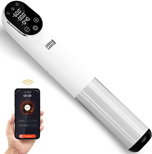 LEBENLANG 1200W Sous Vide Stick - Mit App-Steuerung I Edelstahl Su Vide Garen mit Timer für Fleisch Fisch Gemüse| Souvidestab Souse Garer | Susvide Sovit Souvidgarer Sou Vid Souc Vide Stab Stick