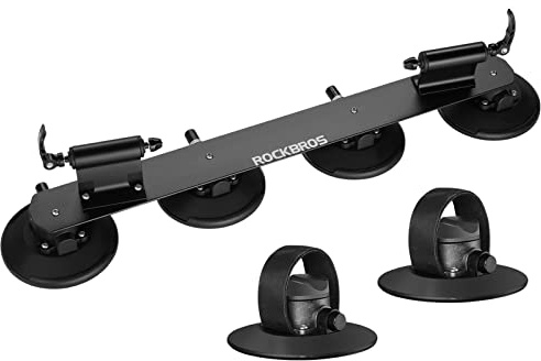ROCKBROS Fahrradträger mit Saugnäpfe Fahrrad Dachträger Dachgepäckträger Schnellmontage für 3 Fahrräder