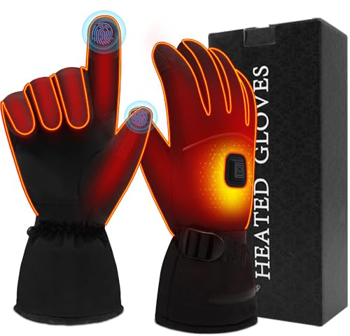 Svpro Beheizte Handschuhe Herren Damen,Wasserdicht Beheizbare Handschuhe mit Batterie,Touchscreen Elektrische Motorrad Handschuhe Winter Beheizter Handwärmer für Jagd Ski Camping