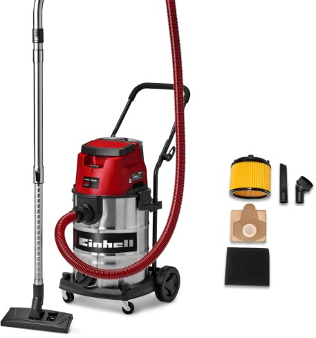 Einhell Akku-Nass-Trockensauger TE-VC 36/30 Li S-Solo | PXC | 36 V | 30-L-Behälter | 150 mbar | 2 Saugmodi | 2,5 m Saugschlauch | inkl. Filter & Düsen | ohne Akku