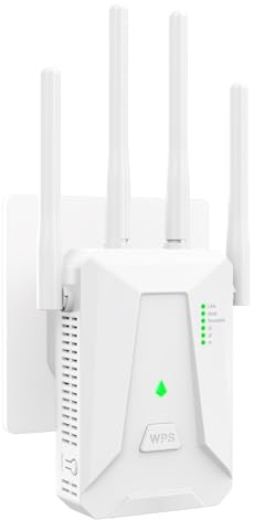 WLAN Verstärker, 300Mbit/s WLAN Repeater, WiFi Booster mit Repeater/Router/Access Point Modus, 4 Antennen WiFi Range Extender
