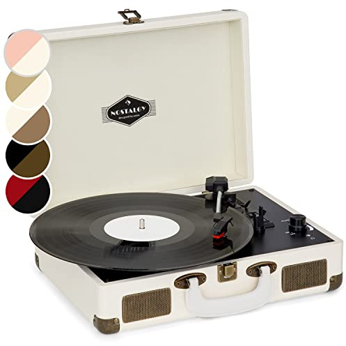 Auna Plattenspieler für Schallplatten, USB Plattenspieler mit Lautsprecher, Schallplattenspieler im Retro-Design, Audio Record Player, Moderner Vinyl Player, Leistungsstarker Turntable