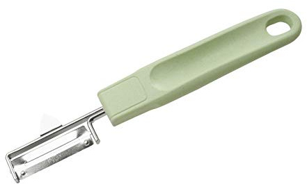 Fackelmann Ecolution Pendelschäler – Schäler aus rostfreiem Edelstahl, Holzfasern und Bio-Kunststoff – 19,5 cm x 3 cm großer Gemüseschäler in Mintgrün