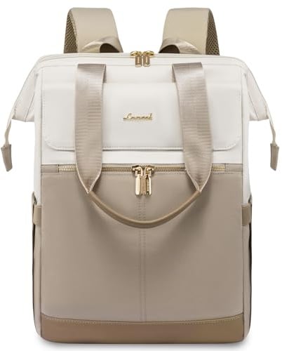 LOVEVOOK Rucksack Damen, Laptop Schulrucksack Wasserdicht, Schultasche Teenager Backpack Women Elegant Tagesrucksäcke Handtasche 2 in 1, 15,6 Zoll Arbeitstasche Lehrertasche Reiserucksack für Uni Büro