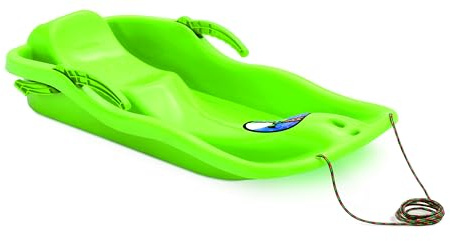 Prosperplast Schlitten Race grün | schneller Kunststoffschlitten | robust & frostbeständig | leicht & handlich | für rasante Winterabfahrten | 87×40×18 cm