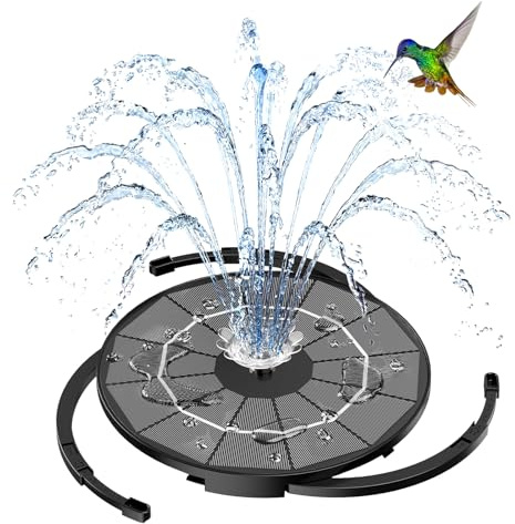 AISITIN 3,5 W Solar Springbrunnen,2 IN 1 DIY Solar Teichpumpe Set mit Kabel | Solar Springbrunnen für Außen mit Teilt Solarpanel, Solarbrunnen für Draussen mit Feste Halterung und 8 Effekten für Garten