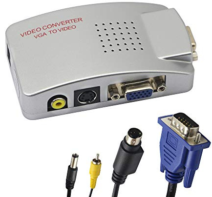 VGA-Cinch-Adapter, Composite-AV-S-Video-VGA-Konverter, Für HDTV, Monitore, Laptop, Desktop, PC. von Fengqlong