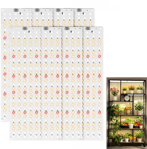1080 LEDs Pflanzenlampe - 8 Stück LED Vollspektrum Doppelschalter, Pflanzenleuchte, Pflanzenlicht Wachsen licht mit 3/9/12H Zeitschaltuhr 10 Arten von Helligkeit für Zimmerpflanzen [Energieklasse B]