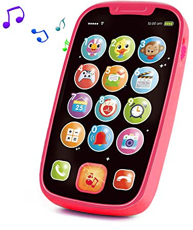 Yerloa Baby Telefon Musikspielzeug Baby Spielzeug ab 1 Jahr,kinder Smartphone Spielzeug ab 6 9 12 Monate,Spielhandy mit Liedern Geräuschen Wörter und Blinkenden Lichtern,Handy Spielzeug OsternGeschenk