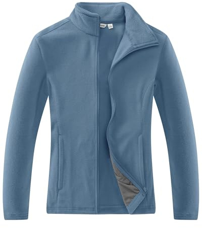 33,000ft Damen Fleecejacke mit Durchgehendem Reißverschluss mit 4 Taschen | Leicht, Warm, Stehkragen, Atmungsaktiv, Weich, Pillingresistent, für Wandern, Freizeit, Sport, Outdoor
