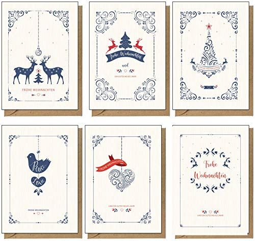 The Lazy Panda Card Company 48 x recycelte Weihnachtskarten mit modernem Design