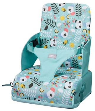 Nuby Tragbare Sitzerhöhung für Babys/Kinder | Zusammenfaltbar zur Kompakten Tasche mit Aufbewahrungsfach | Wasserdicht | Abnehmbarer Bezug | Ideal für Mahlzeiten zu Hause und Unterwegs | Ab 6 Monaten