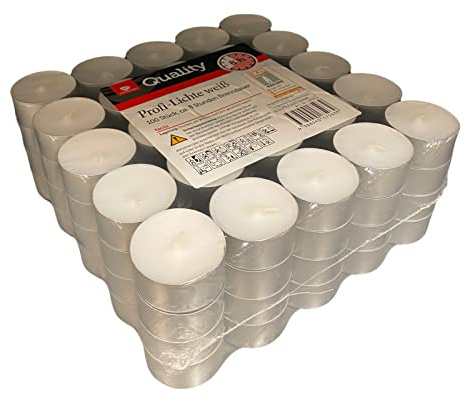 TGQ Teelichter 100er Pack Gastronomie Kerzen Teelicht 8 Stunden Brenndauer