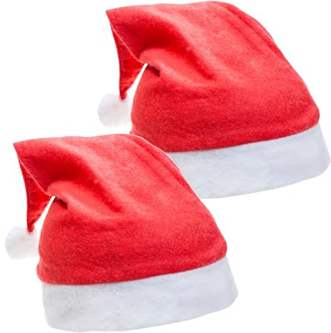 TK Gruppe Timo Klingler 2x Weihnachtsmütze Nikolausmütze Mütze Weihnachten Nikolaus rot für Erwachsene & Kinder - Weihnachtsfeier Weihnachtsmarkt (2er)