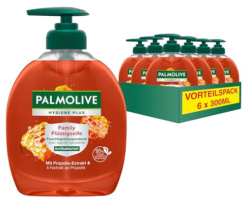 Palmolive Seife Hygiene+ Family 6x300ml - flüssige Handseife zur sanften Reinigung der Hände